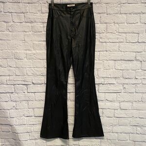 Vibrant M.I.U. Ultra High Rise Long Inseam Faux Leather Flare Pants Size 27